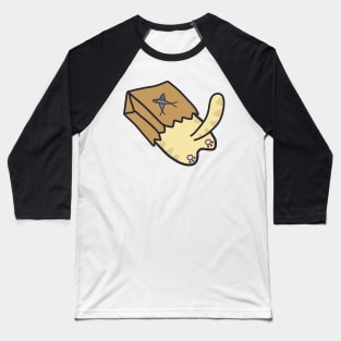 cute silly cat in paperbag design Baseball T-Shirt